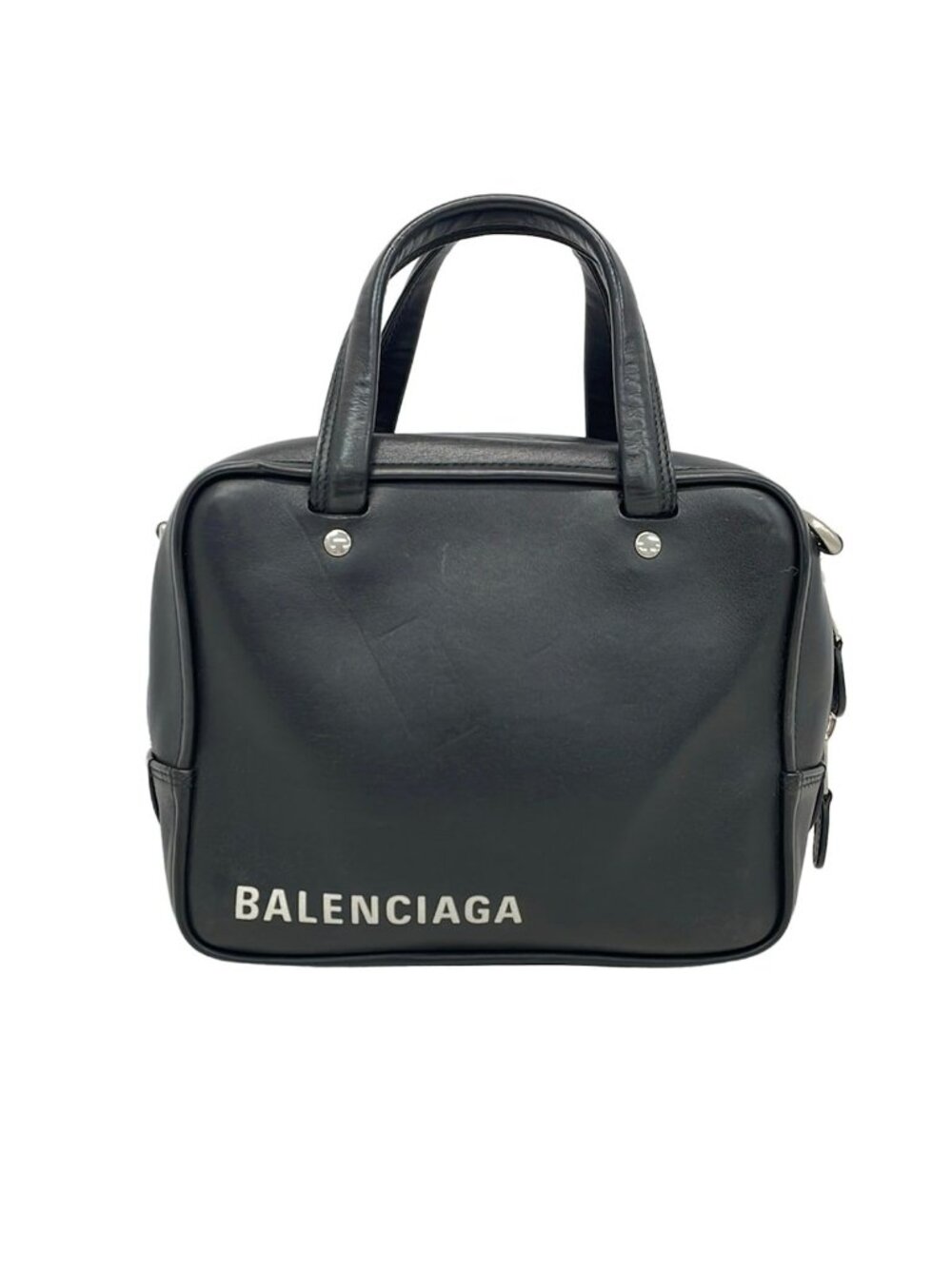 Balenciaga Handbag Triangle Square XS Black Leather